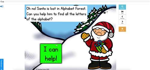 Alphabet Recognition Christmas Boom Cards by Teaching Autism | TPT