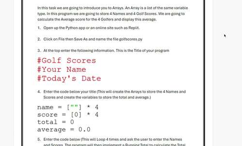 Intermediate Python Arrays – 5 Lesson Coding Programming Bundle 7th ...