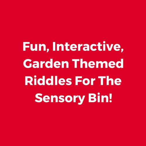 Garden Activities "Hey Riddle Riddle" Sensory Bin Riddles TpT