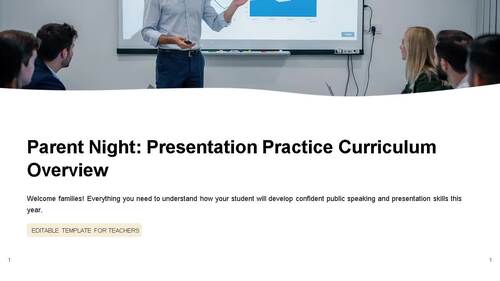 Parent Night Presentation Practice : Classroom Resource : Activity Pack