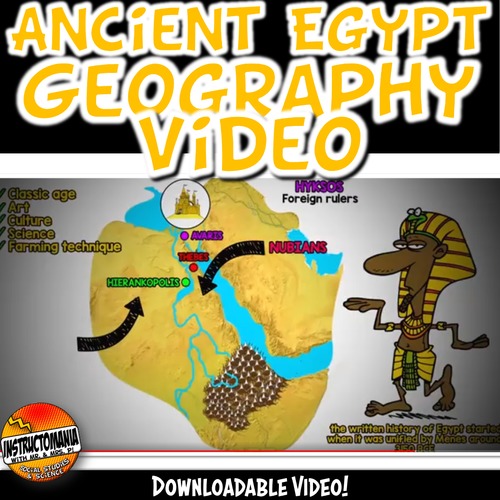 Preview of Egypt Physical Geography Video Whiteboard Animation & Graphic Organizer 5,6,7