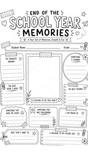 Summer Activity Worksheets for Kids, Summer Reflection Bundle, End of ...