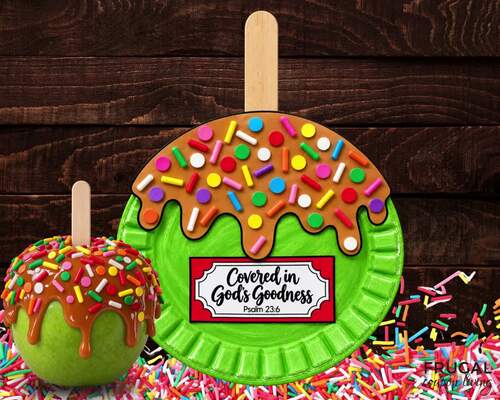 Caramel Apple Bible Craft, Fall Christian Paper Plate Candy Apple Psalm ...
