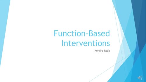 Preview of Teacher Training- Function Based Interventions