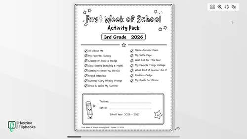 First Week of 3rd Grade Activities | 3rd Grade Back to School | TPT