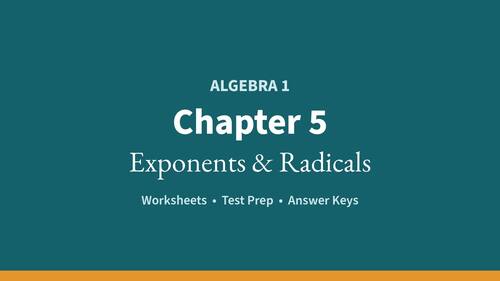 Algebra 1 Worksheets: Exponents & Radicals by Core Math Workbooks