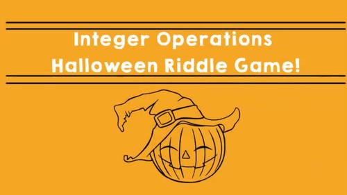 All Operations Integers Practice - Halloween Riddle Game by School ...