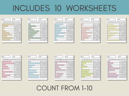 Count and Circle Worksheets | Counting to 10 | Preschool & Kindergarten ...