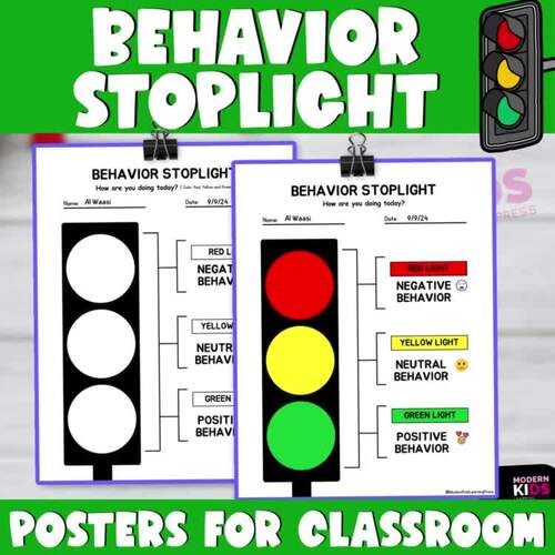 Behavior Stoplight Posters for Classroom by ModernKids LearningPress