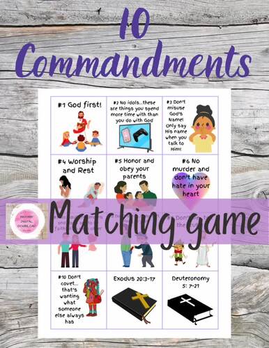 10 commandments matching game by - 500