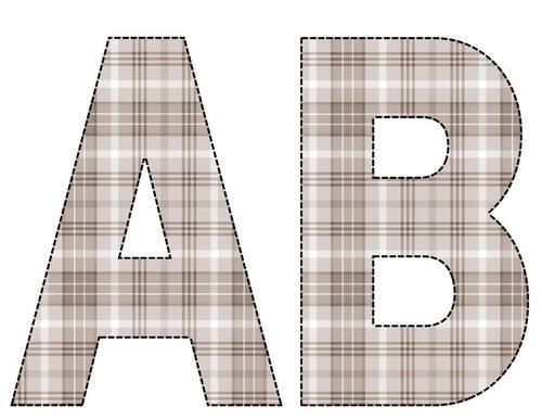 Brown Plaid Bulletin Board Letters | Neutral Classroom Decor | Printable