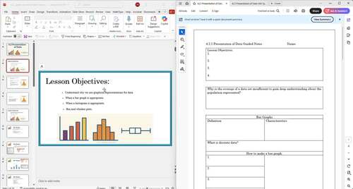 IB Math 4.2 Presentation of Data - Lesson, Guided Notes, HW, Key