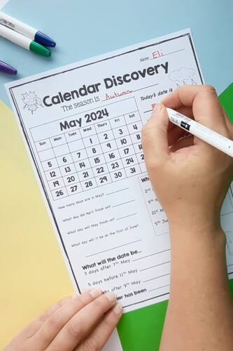 Calendar Worksheets - Calendar Skills Activities - Updated Every Year SET 2
