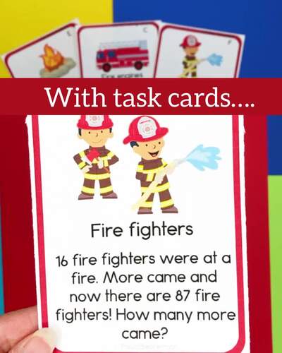 Addition and Subtraction Word Problems Within 100 Story Problems Fire ...