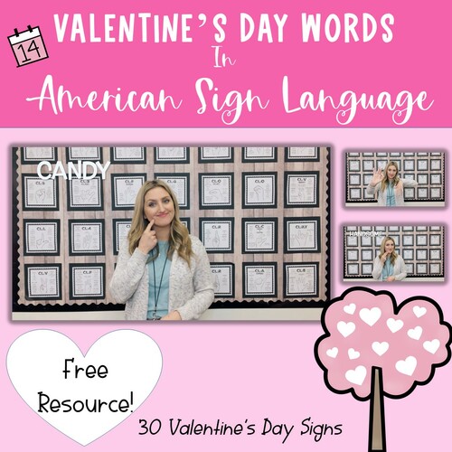 Preview of Valentine's Day Vocab ASL