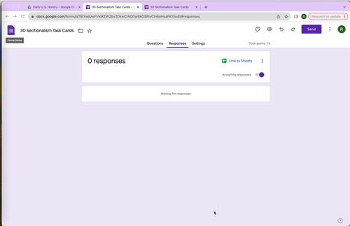 Sectionalism: Causes of the American Civil War Online Task Cards