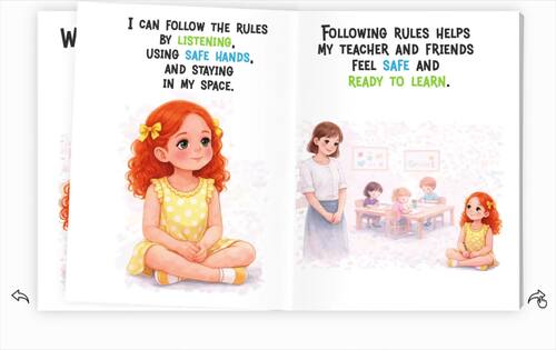 Following classroom rules Social Story Book | Behavior Support SEL ...