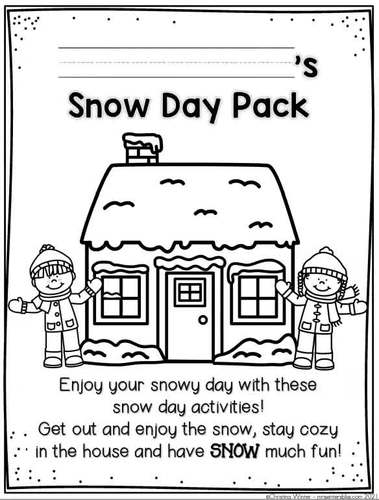 Snow Day Activities - Reading Writing Math Stem Winter Activities for 1st &  2nd