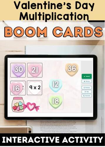 Multiplication Match! Valentine’s Day Drag-and-Drop Boom Cards | TPT