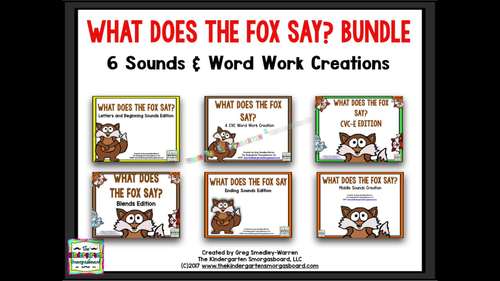 What Does the Fox Say? A Word Work BUNDLE! by Kindergarten Smorgasboard