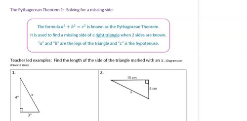 Preview of Pythagorean Theorem 1 -  Finding a Side (lesson video)