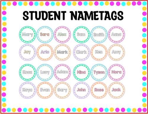 Boho Student Name Labels,Editable Name Posters, Kindergarten Tags