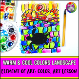 Element of Art Color Art Lesson, Warm and Cool Colors Land