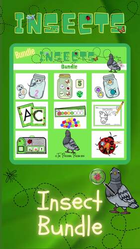 Bug & Insect Study Literacy & Math Bundle - Center Games - Hands-on Learning