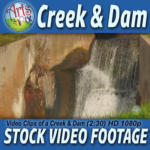 Preview of Stock VIDEO Footage - "Creek & Dam" - NATURE VIDEO Clips Sequence