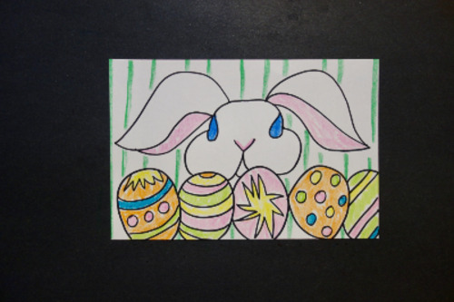 Preview of Let's Draw The Easter Bunny with Eggs!