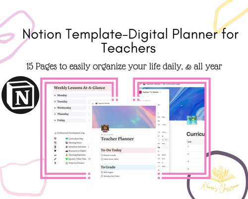 Digital Planner for Teachers | Notion Template | All in One Planner ...