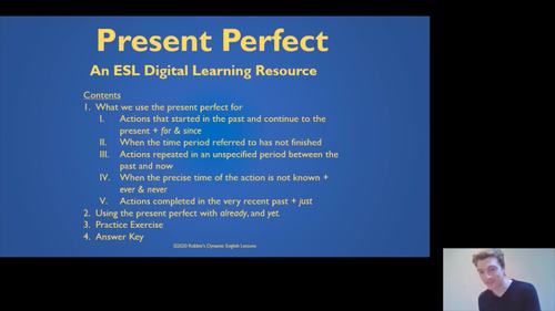 English Grammar | ESL Video Lesson: Present Perfect - Distance Learning