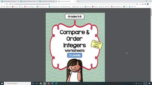Comparing and Ordering Integers Worksheets - Differentiated | TPT