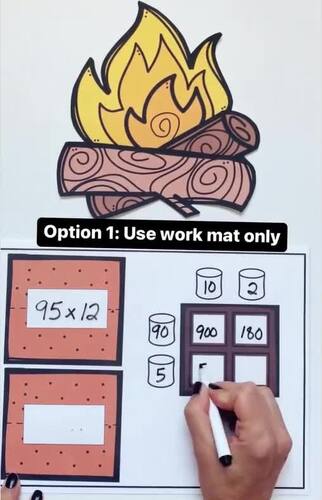 Area Model 2 by 2-Digit Multiplication S'mores Activity - 4th Grade ...
