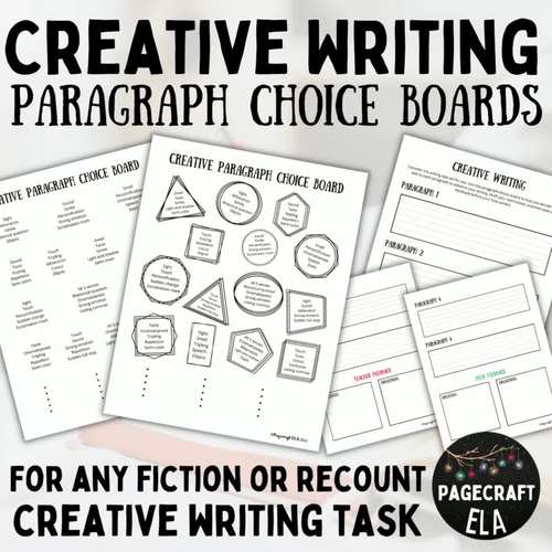 Creative Writing Choice Boards Differentiated Content and Style