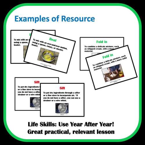 Cooking Matching Game Activity by All About Food and Life Skills FACS