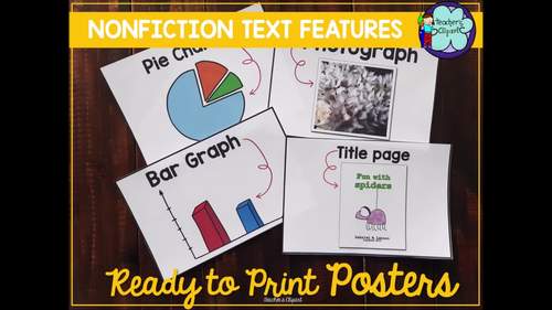 Nonfiction Text Features POSTERS {Ready to print} by Teacher's Clipart