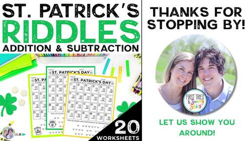 St. Patrick's Day Math Riddles Worksheets | Double-Digit Addition & Subtraction