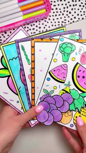 Fruit and Vegetables Coloring Pages | Coloring Sheets | Food Spring ...