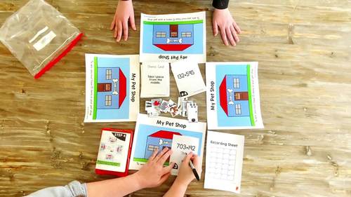 4th Grade Math Games with Playing Cards Build It Task Cards Centers Activities