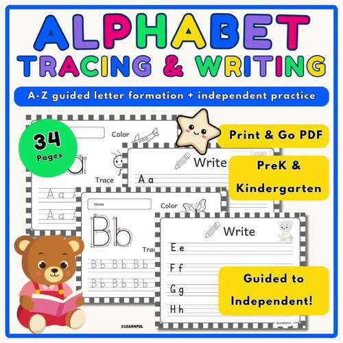 Alphabet Tracing Worksheets A to Z | Uppercase & Lowercase Letter Formation