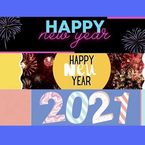 New Year 21 Themed Animated Headers For Google Classroom Distance Learning