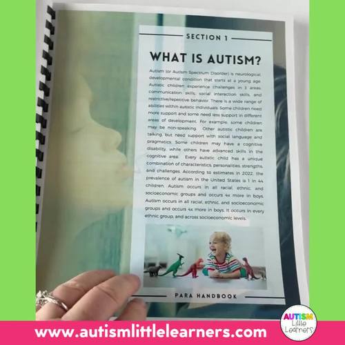 Para Handbook For Paraprofessional and Paraeducator Autism Training