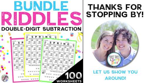 Spring Summer Math Riddles Second Grade Kids Subtraction Fun Sub Worksheets