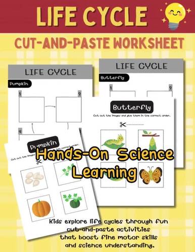 Life Cycle Cut-and-Paste Worksheet for Kids | Interactive Science Activity