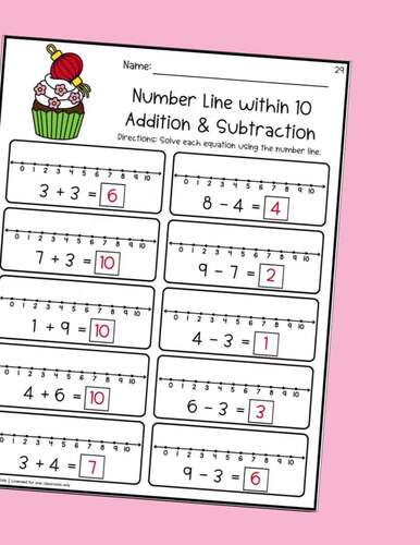 Lunar New Year Number Line Mixed Add & Subtract within 10 Worksheets ...