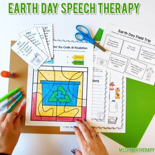 #APR24HALFOFFSPEECH Speech Therapy Earth Day Activity - Articulation ...