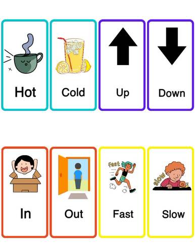 Opposites Card Game for Speech Therapy | Basic Concepts & Social Skills
