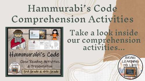 Code of Hammurabi Close Reading Passage & Comprehension Activities 3rd ...