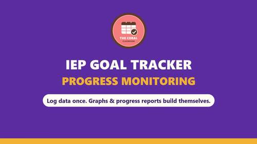 IEP Goal Tracking Google Sheets | IEP Tracker with Progress Monitoring ...
